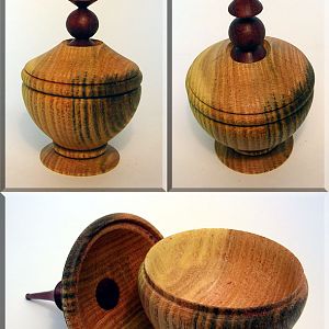 Honey Locust Purpleheart Finial Box