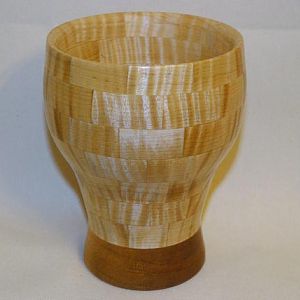 Segmented curly maple with Mahogany base