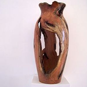 Mesquite vase with voids