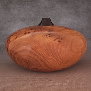 Elm Burl vessel with ebony insert