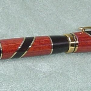 Bloodwood, Ebony, and Brass Designer pen