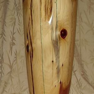 Tall cedar vessel
