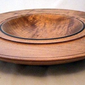 Mesquite Bowl with Black Stone Rim