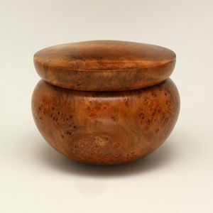 A box in Tasmanian myrtle burl...