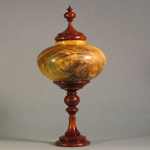 Amboyna burl lidded box