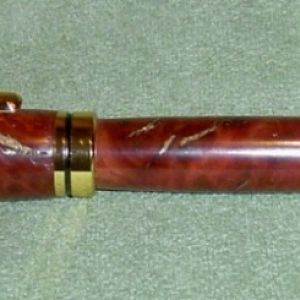 Amboyna Burl Designer pen with Brass Fillings