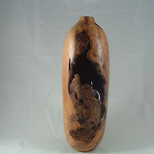 Large cherry burl hollow form, reverse