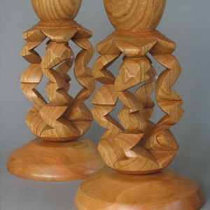 Cherry Candleholders, inside-out,