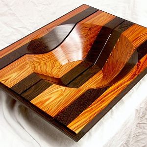 Slotted Tulipwood and Wenge bowl.