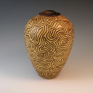 Elm Hollow Form with Walnut Collar