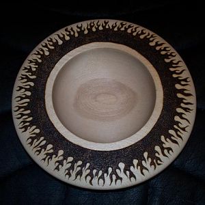 Birch dish with "Flame-pyrography"