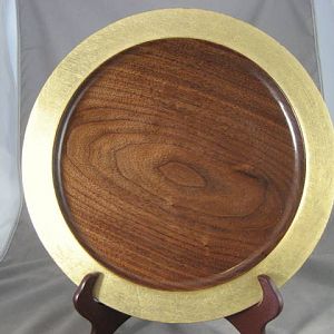 Walnut Platter with Gold Leaf edge