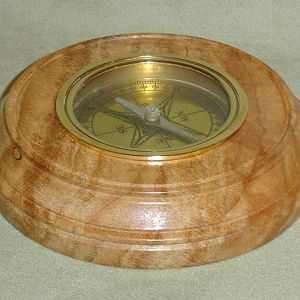 Sugar Maple Burl Desk Compass