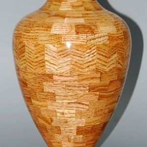 Reclaimed oak flooring segmented vase