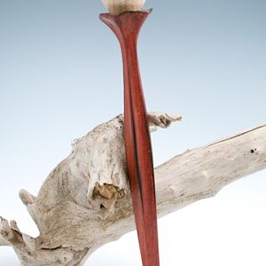 Hair stick from scorched bloodwood and curly maple