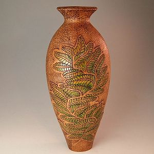 Carved Oak Vessel