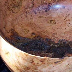 cherry burl bowl detail