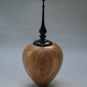 Olive wood w/ black wood finial