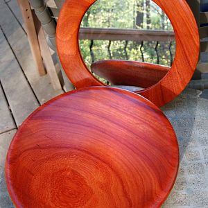 10-inch Padauk platter & mirror