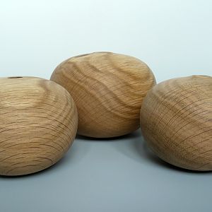 Three oak hollow forms