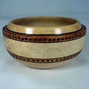 Textured Maple Bowl With Burnings