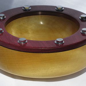 Yellowheart Bowl with Purpleheart and Chrome