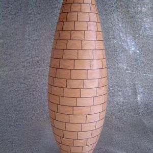 Beach and walnut vase