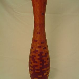 Purpleheart and cherry vase.