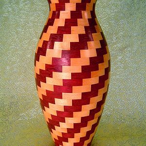 purpleheart and maple vase