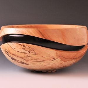 Spalted Maple Recessed Wave Bowl