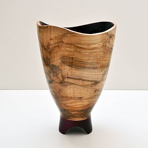 spalted elm, amaranth vase