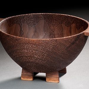 Handled Walnut bowl