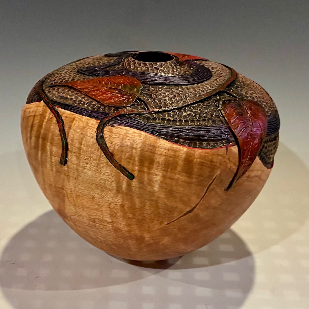 “Vines” hollow form - Curly Maple