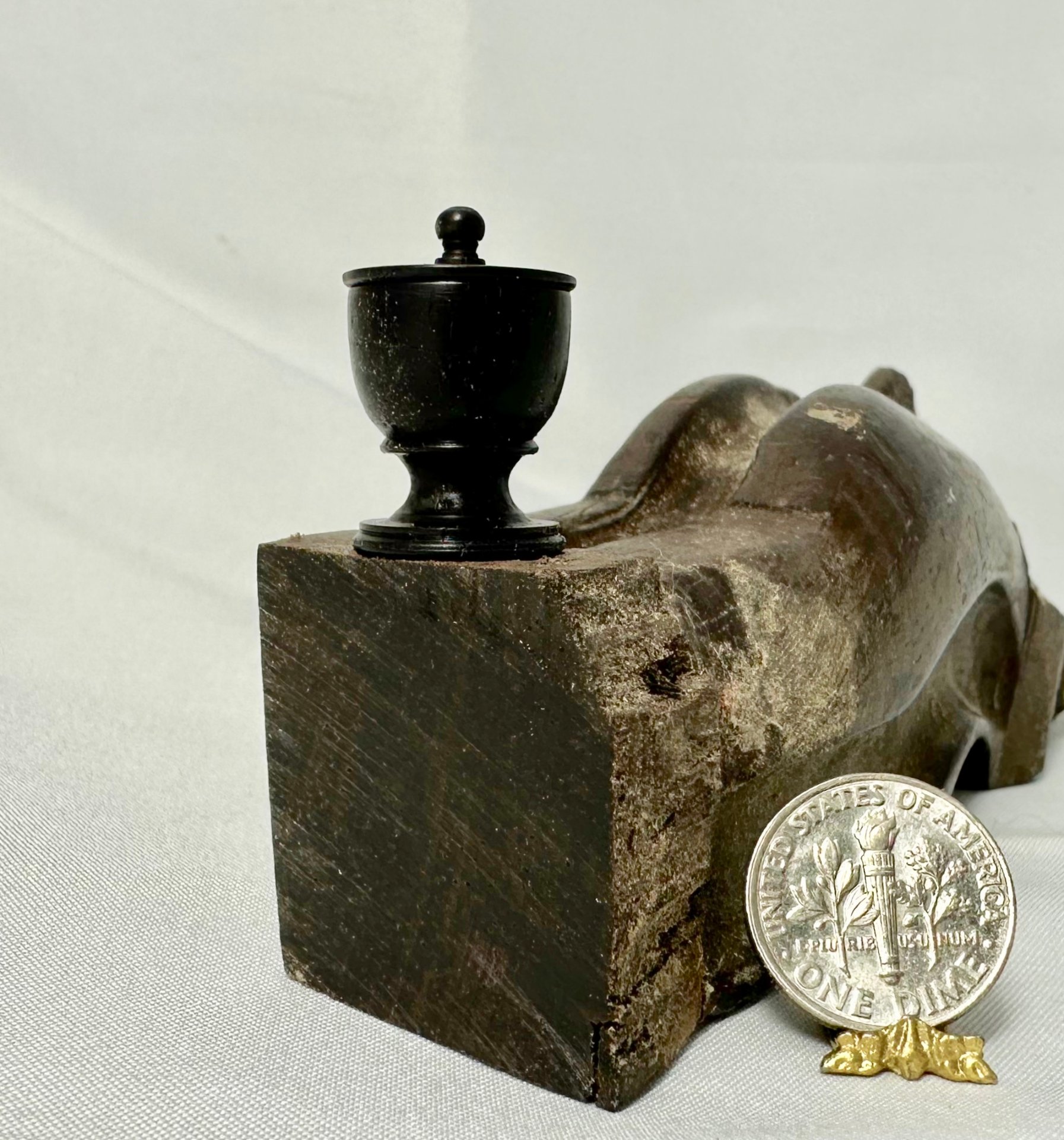 1:12 scale 19th century rosewood tobacco jar