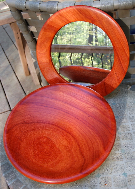 10-inch Padauk platter & mirror