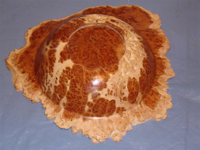 1st winged bowl Black Morrel Burl bottom view