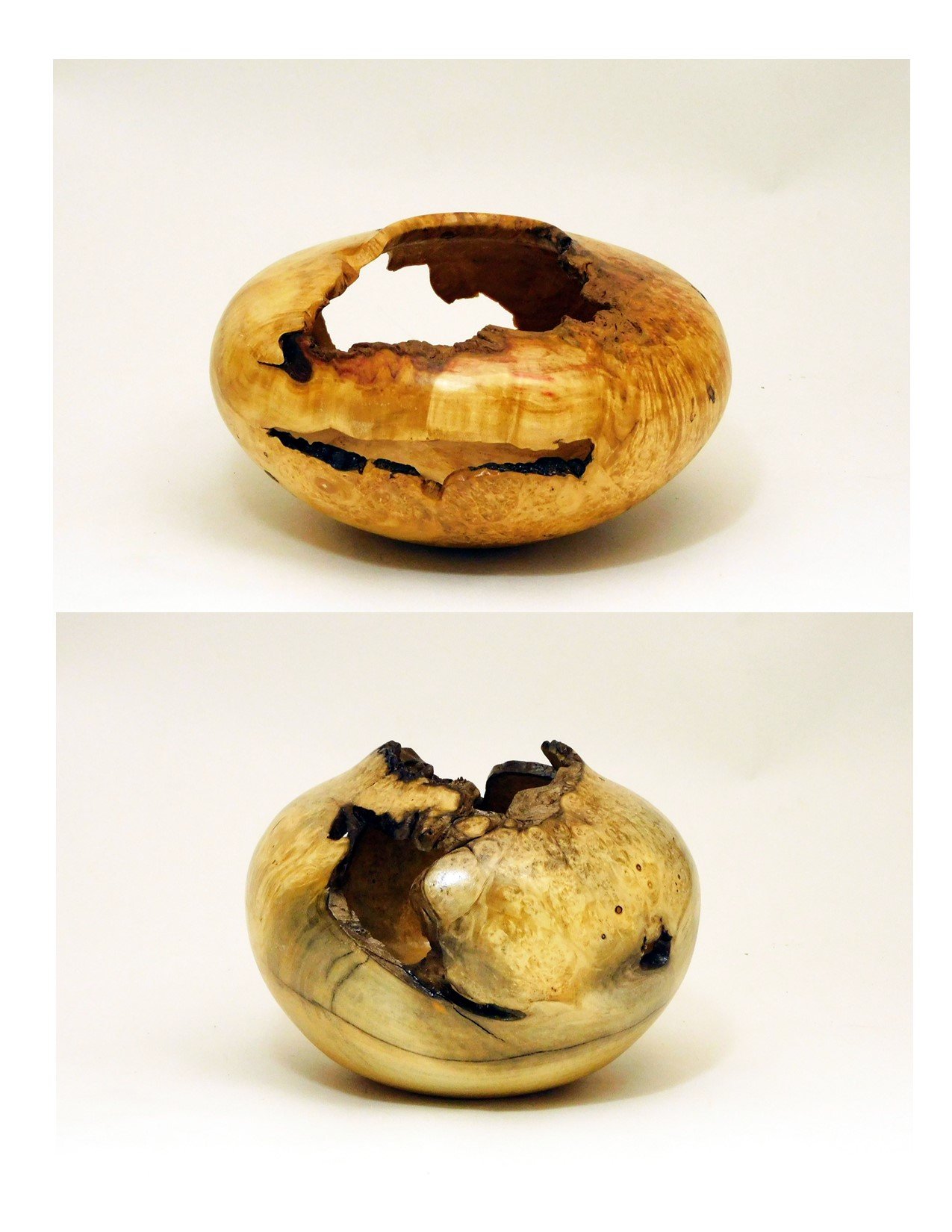 2 Box Elder burl hollowforms