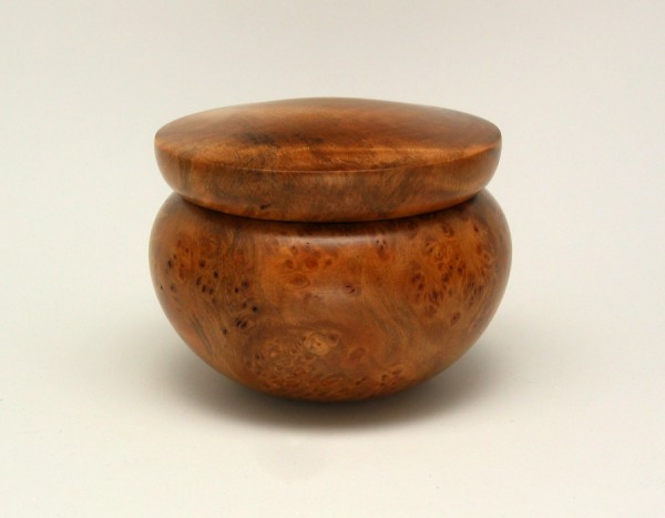 A box in Tasmanian myrtle burl...