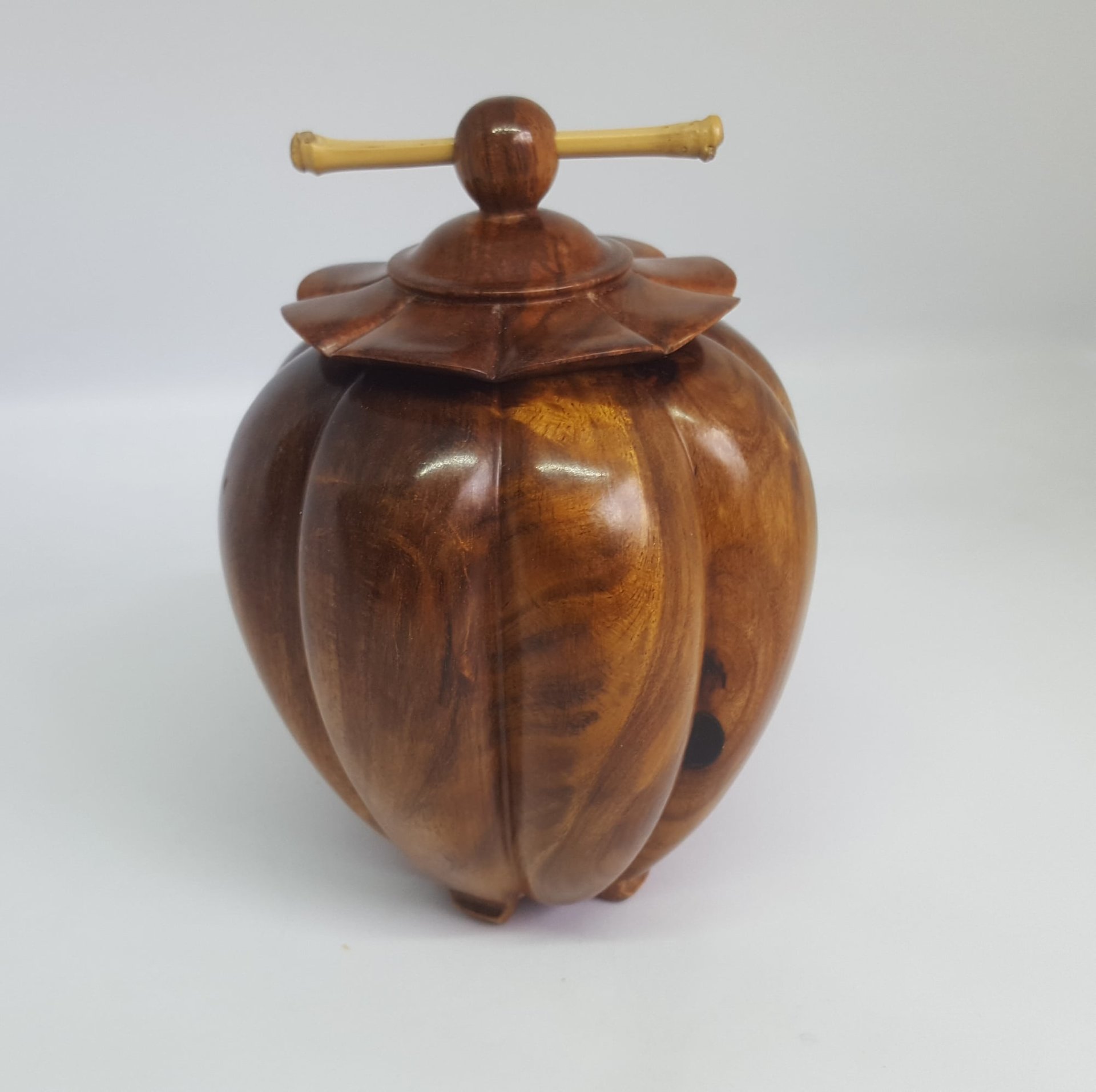 A small Blackwood [Acacia Melanoxylon ] box with bamboo cross