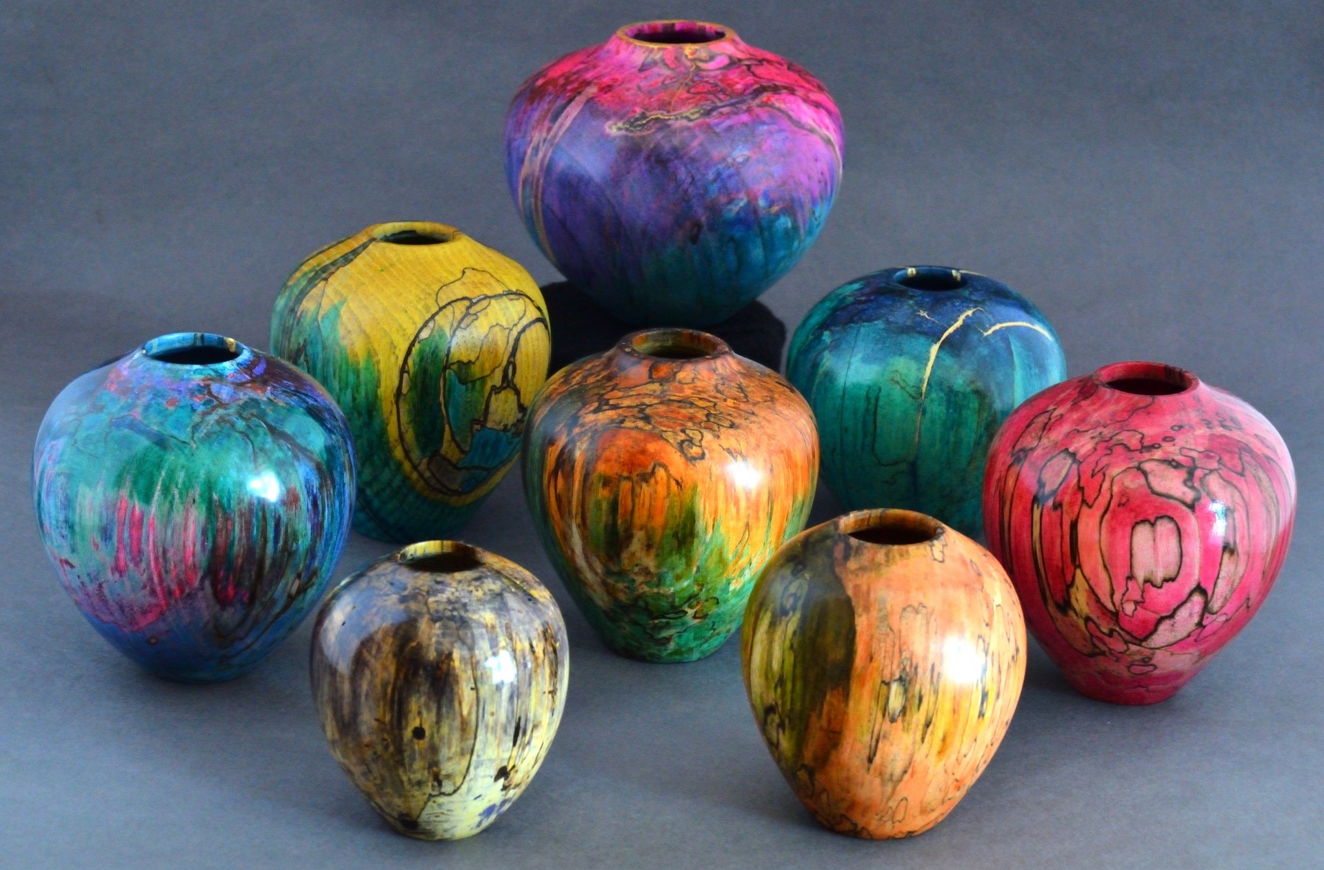 A small group of my Tie Dyed forms