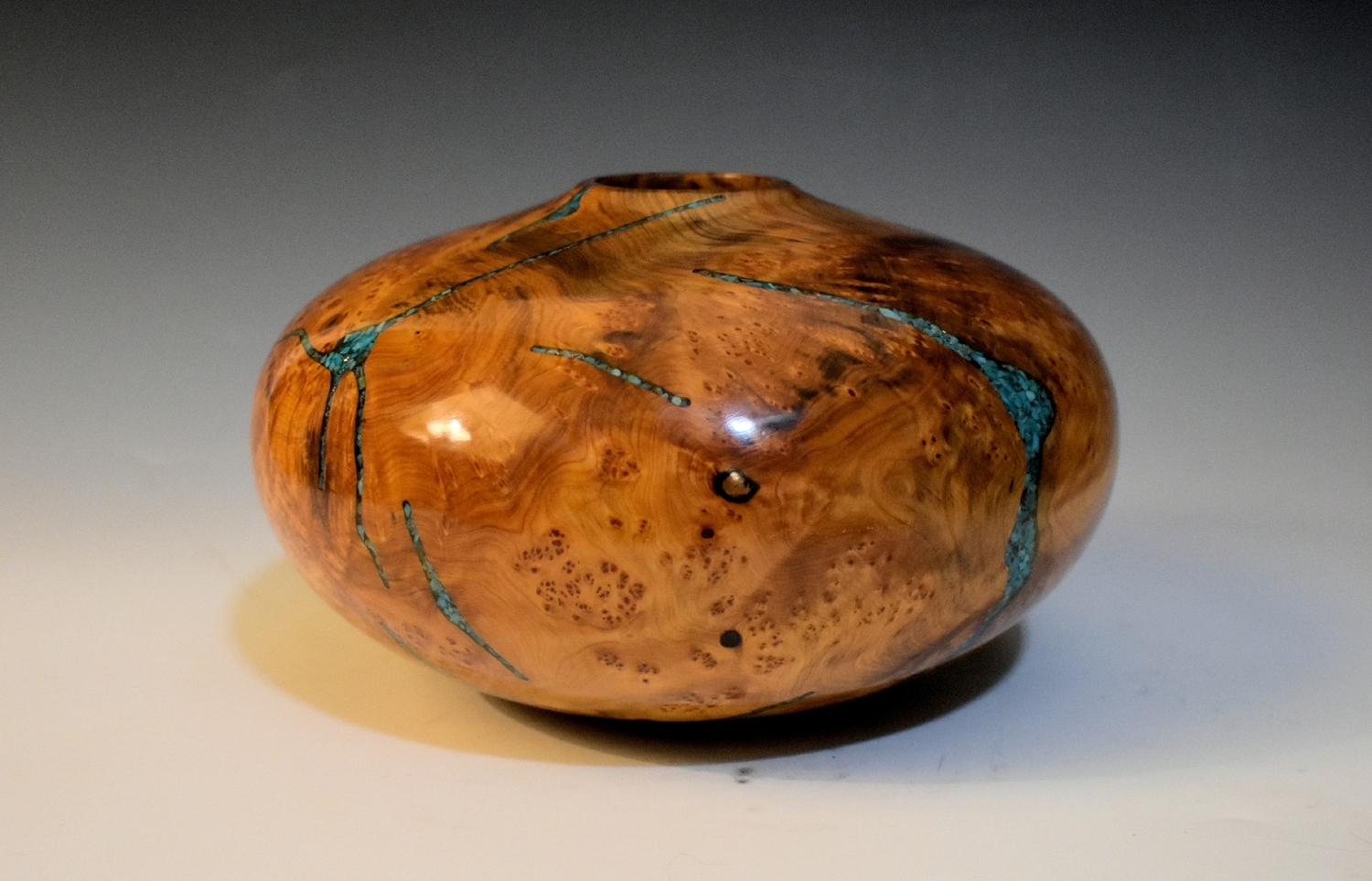 Alligator Juniper Burl With Turquoise