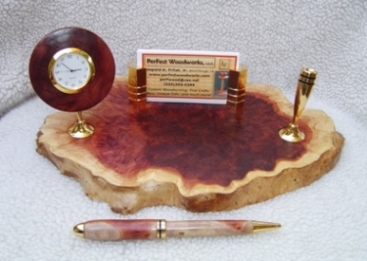 Amboyna Burl Business Set