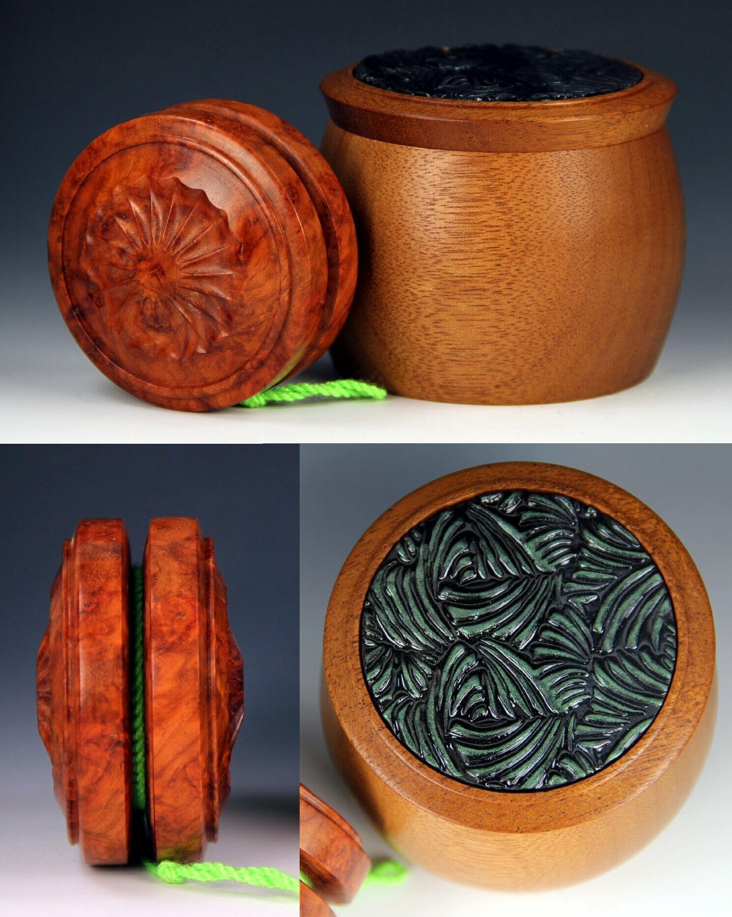 Amboyna burl yo-yo & box