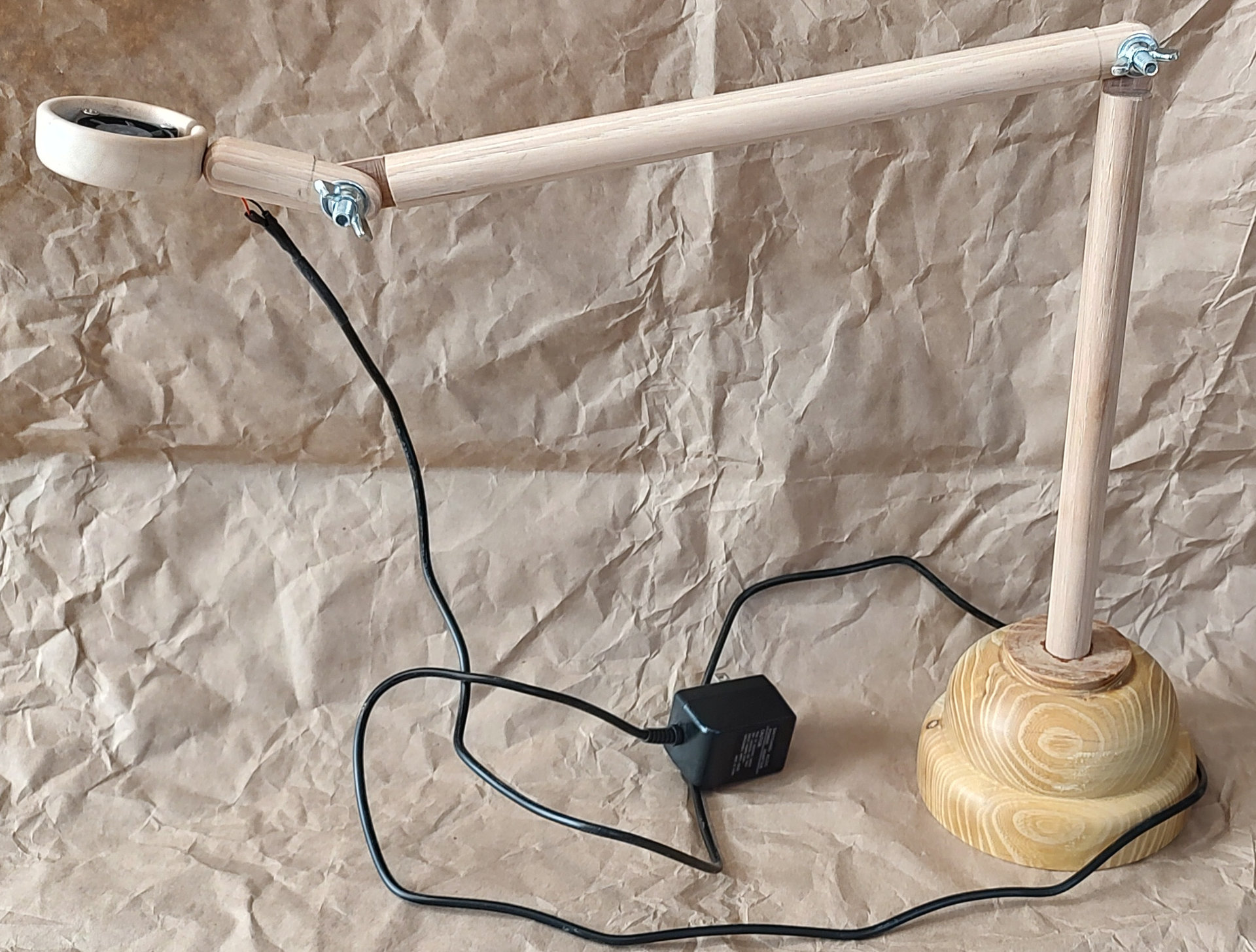 Ariculated arm computer fan to aid in finish drying inside boxes/vases/hollowforms