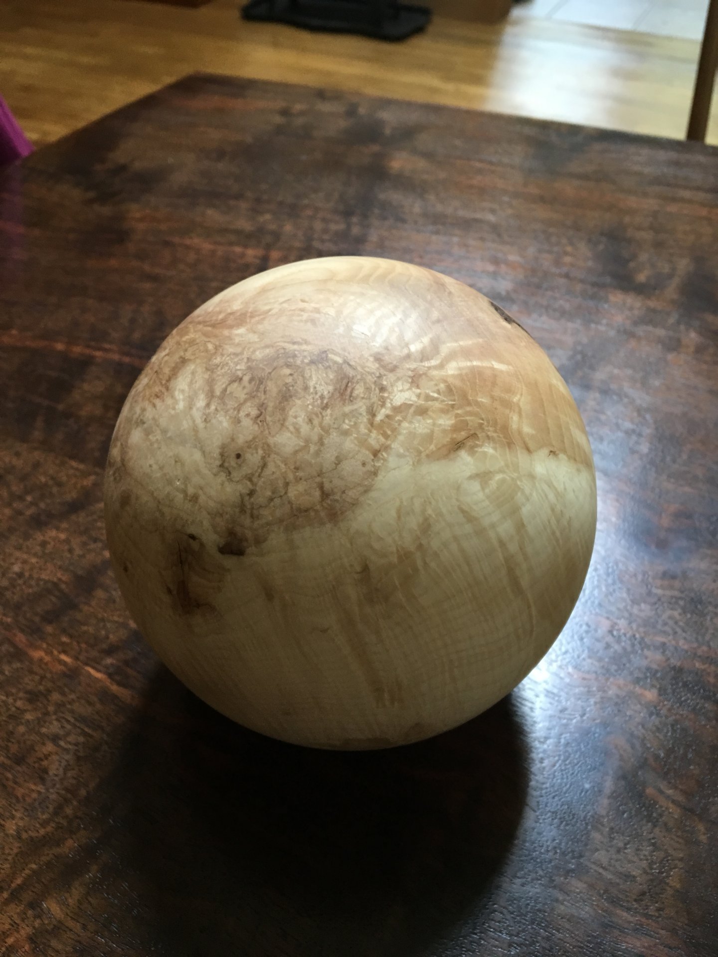 Ash burl sphere