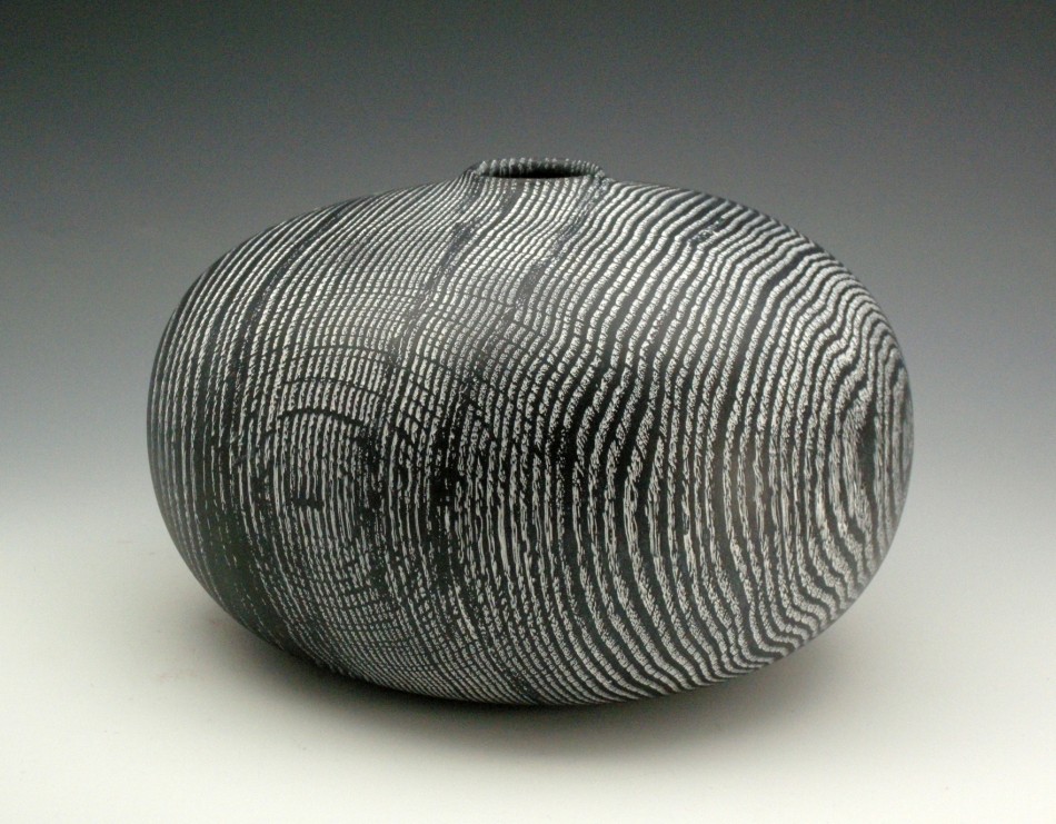 B&W Pinstriped Vessel