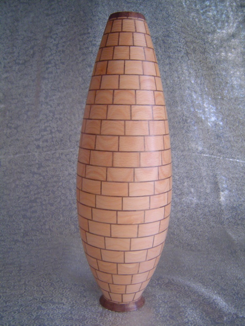 Beach and walnut vase