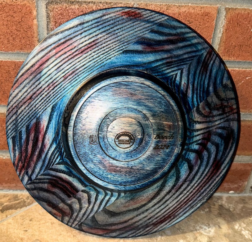 Beech platter in blue