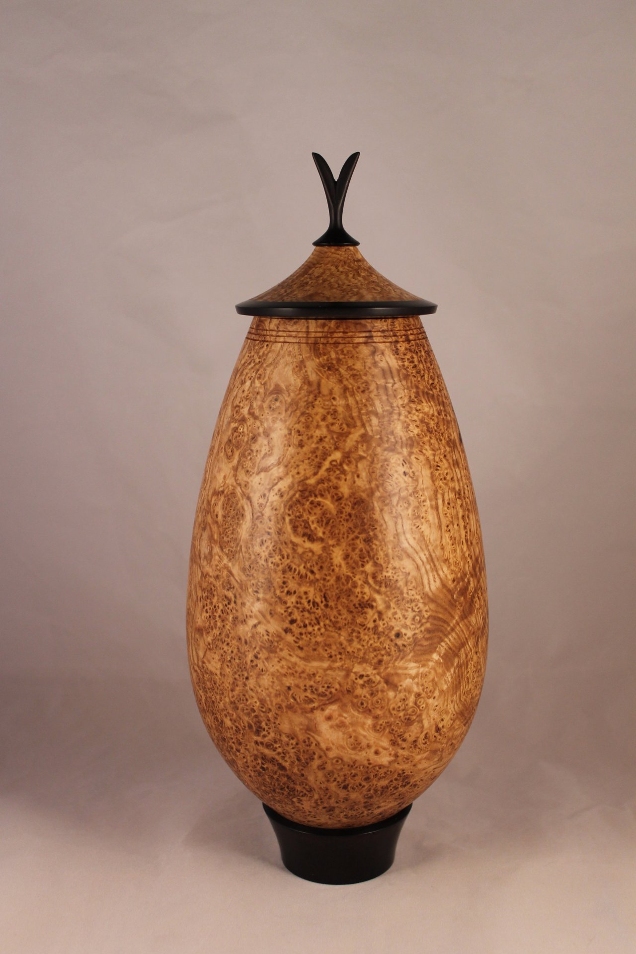 Black ash burl vessel