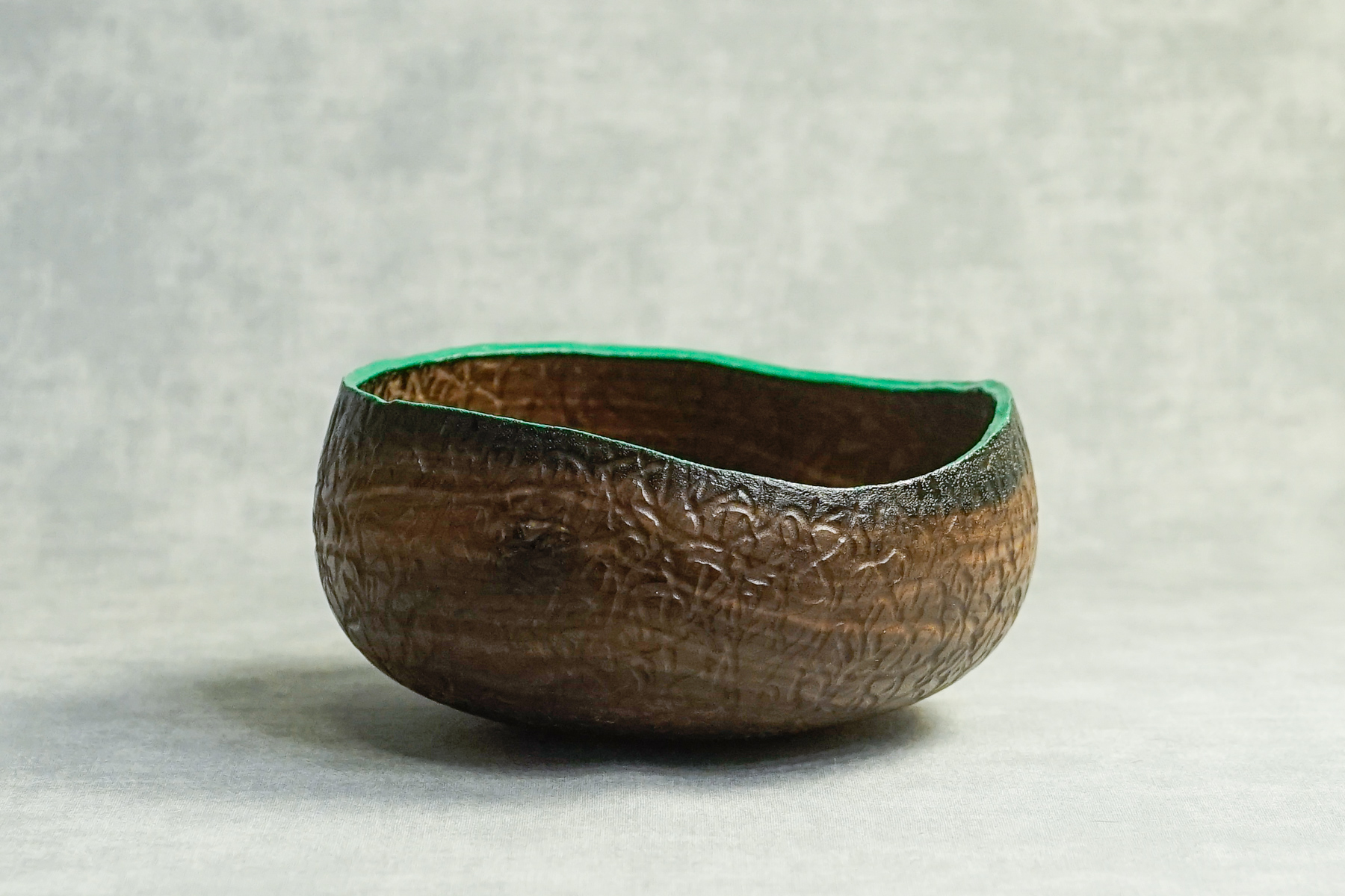 Black Walnut Leather Bowl